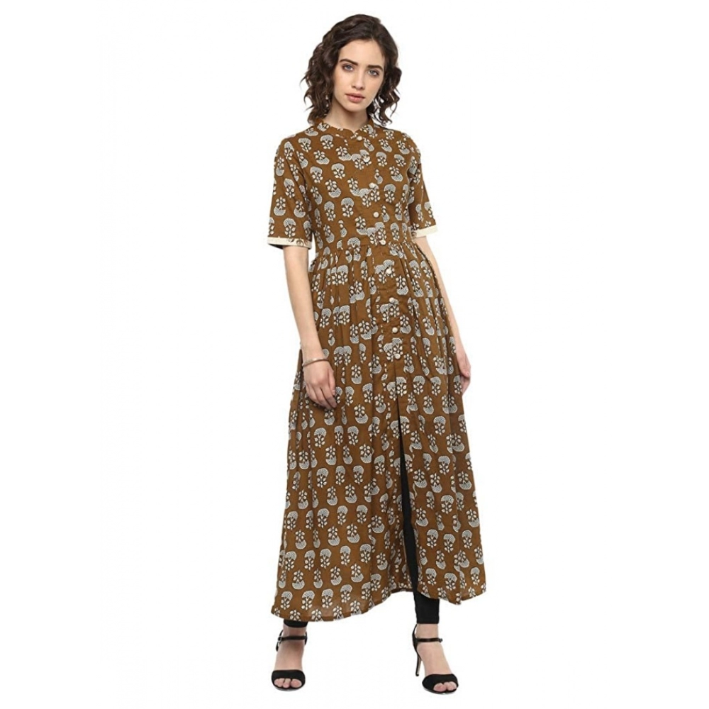 52232982371_8cbf1cef4f_o_d-1000x1000-1.webp Generic Women's Cotton Printed Front Slit Kurti (Brown, Cotton) - Image 1
