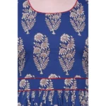 Generic Women's Cotton Printed Anarkali Kurti (Blue, Cotton) - Image 2
