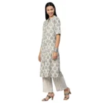 Generic Women's Khadi Printed Regular Kurti (Off White, Cream, Khadi) - Image 4