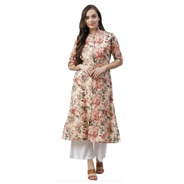 Multicolor Cotton Floral Print Kurti for Women