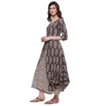 Generic Women's Cotton Printed Long Kurti (Brown, Cotton) - Image 6