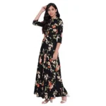 Generic Women's Rayon Printed Maxi Dress (Black, Rayon) - Image 5