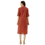 Red Cotton Kurti for Women - Angle 3