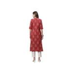 Generic Women's Cotton Printed Flex Kurti (Maroon, Cotton) - Image 2