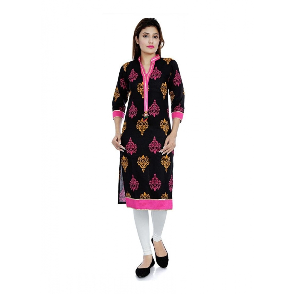 52233451695_63c2ef8214_o_d-1000x1000-1.webp Generic Women's Cotton Printed Solid Kurti (Black, Pink, Cotton) - Image 1