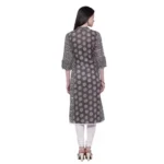Generic Women's Cotton Printed A Line Kurti  (Brown, Cotton) - Image 2