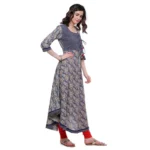 Generic Women's Cotton Printed Angrakha Kurti (Multicolor, Cotton) - Image 4