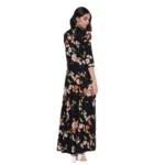 Generic Women's Rayon Printed Maxi Dress (Black, Rayon) - Image 3