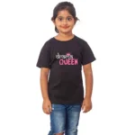 Black Cotton Half Sleeve T-Shirt for Girls