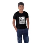 Black Cotton Half Sleeve T-Shirt for Boys with Will Be Cool Print