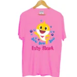 Generic Girls Cotton Baby Shark Half Sleeve TShirt (Pink) - Image 3