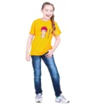 Generic Girls Cotton Akashi Half Sleeve TShirt (Yellow) - Image 4