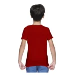 Generic Boys Cotton Plain Half Sleeve TShirt (Maroon) - Image 3