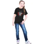 Generic Girls Cotton Rowdy Baby Half Sleeve TShirt (Black) - Image 5