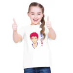 White Cotton Half Sleeve T-Shirt for Girls