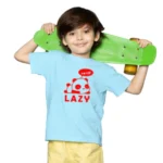 Generic Boys Cotton Lazy Half Sleeve TShirt (Sky Blue) - Image 4