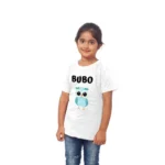 Generic Girls Cotton Bubo Half Sleeve TShirt (White) - Image 4