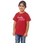 Generic Girls Cotton Drama Queen Half Sleeve TShirt (Maroon) - Image 4