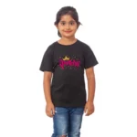Generic Girls Cotton Princess Half Sleeve TShirt (Black) - Image 4