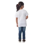 Generic Girls Cotton Unicorn Face Half Sleeve TShirt (White) - Image 2
