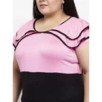 Generic Women's Hojri Solid Knee Length Fit and Flare Dress (Pink) - Image 4