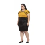 Generic Women's Hojri Solid Knee Length Fit and Flare Dress (Musted) - Image 6