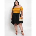 Generic Women's Hojri Solid Knee Length Fit and Flare Dress (Black) - Image 3