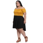 Generic Women's Hojri Solid Knee Length Fit and Flare Dress (Black) - Image 6