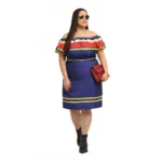 Generic Women's Crepe Printed Knee Length Fit and Flare Dress (Multi) - Image 6