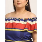 Generic Women's Crepe Printed Knee Length Fit and Flare Dress (Multi) - Image 4