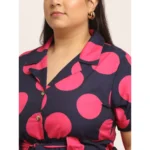 Generic Women's Crepe Printed Knee Length Fit and Flare Dress (Multi) - Image 3