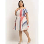 Generic Women's Crepe Printed Knee Length Fit and Flare Dress (Multi) - Image 3