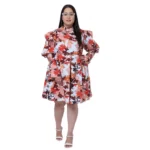 Generic Women's Crepe Printed Knee Length Fit and Flare Dress (Multicolor) - Image 7