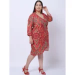 Generic Women's Crepe Printed Knee Length Fit and Flare Dress (Multicolor) - Image 4