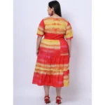 Generic Women's Crepe Printed Knee Length Fit and Flare Dress (Multicolor) - Image 2