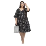 Generic Women's Crepe Printed Knee Length Fit and Flare Dress (Multi) - Image 6