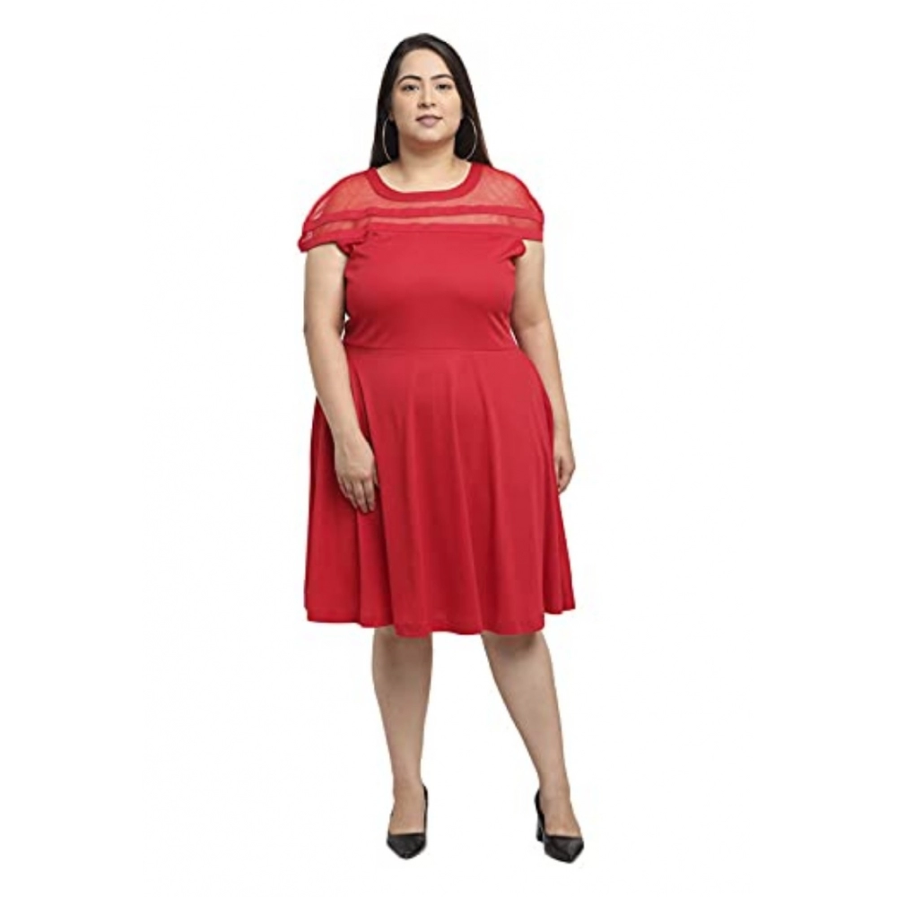 52335730886_bd2a52af51_o_d-1000x1000-1.webp Generic Women's Hojri Solid Knee Length Fit and Flare Dress (Red) - Image 1