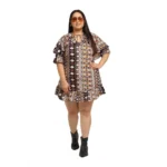 Generic Women's Crepe Printed Knee Length Fit and Flare Dress (Multi) - Image 6