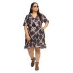 Generic Women's Crepe Printed Knee Length Fit and Flare Dress (Multi) - Image 6