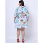 Generic Women's Crepe Printed Knee Length Fit and Flare Dress (Multicolor) - Image 2