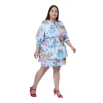 Generic Women's Crepe Printed Knee Length Fit and Flare Dress (Multicolor) - Image 6