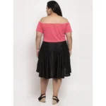 Generic Women's Hosri Polister Solid Knee Length Fit and Flare Dress (Black) - Image 4