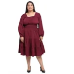 plus size maroon dress