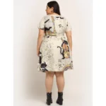 Generic Women's Crepe Printed Knee Length Fit and Flare Dress (Multi) - Image 2