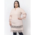 Generic Women's Crepe Solid Knee Length Fit and Flare Dress (Beige) - Image 6