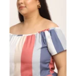 Generic Women's Crepe Printed Knee Length Fit and Flare Dress (Multi) - Image 4