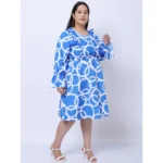 Generic Women's Crepe Printed Knee Length Fit and Flare Dress (Multicolor) - Image 4