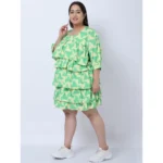 Generic Women's Crepe Printed Knee Length Fit and Flare Dress (Multicolor) - Image 3