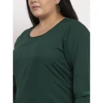 Generic Women's Crepe Solid Knee Length Fit and Flare Dress (Green) - Image 3