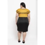 Generic Women's Hojri Solid Knee Length Fit and Flare Dress (Musted) - Image 2